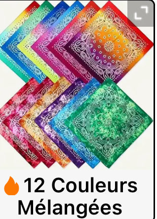 Lot de 12 bandanas retro
